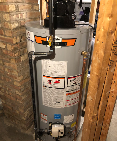Tank water heater services.