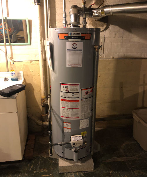 Tank water heater services.